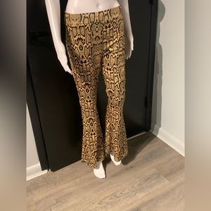 Snake print bell bottoms